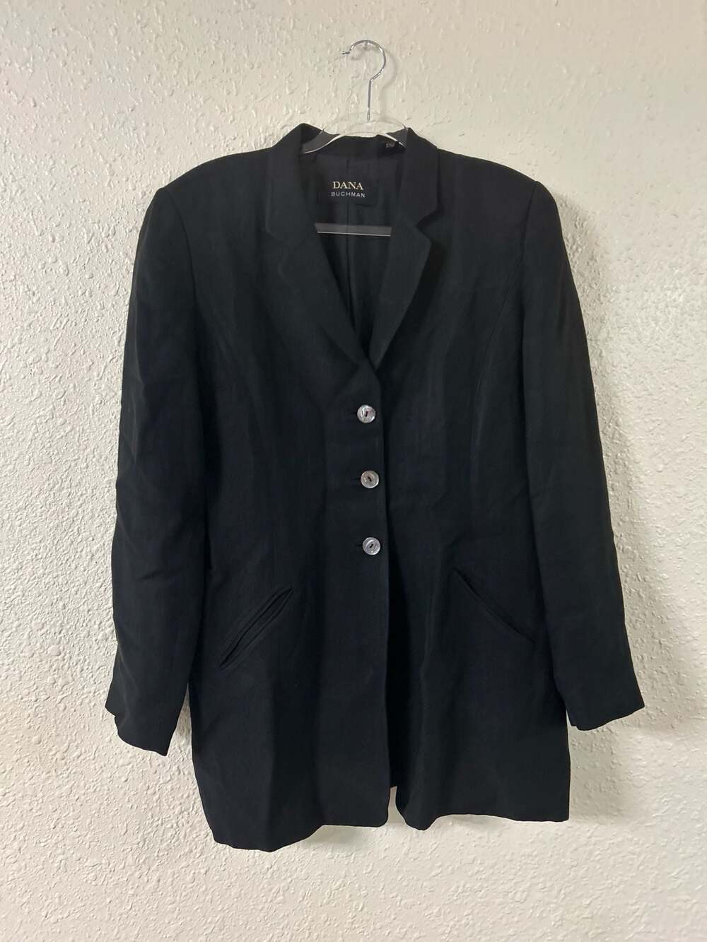 Dana Buchman Women's Black Classic Three-Button Blazer Size 14